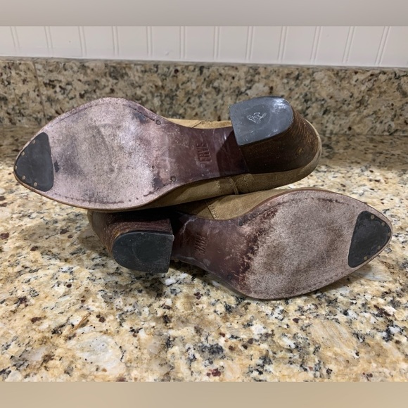 Frye Renee Seam Ankle Boot Brown Leather Women's 7.5 7 1/2 Distressed Heeled - Picture 11 of 11